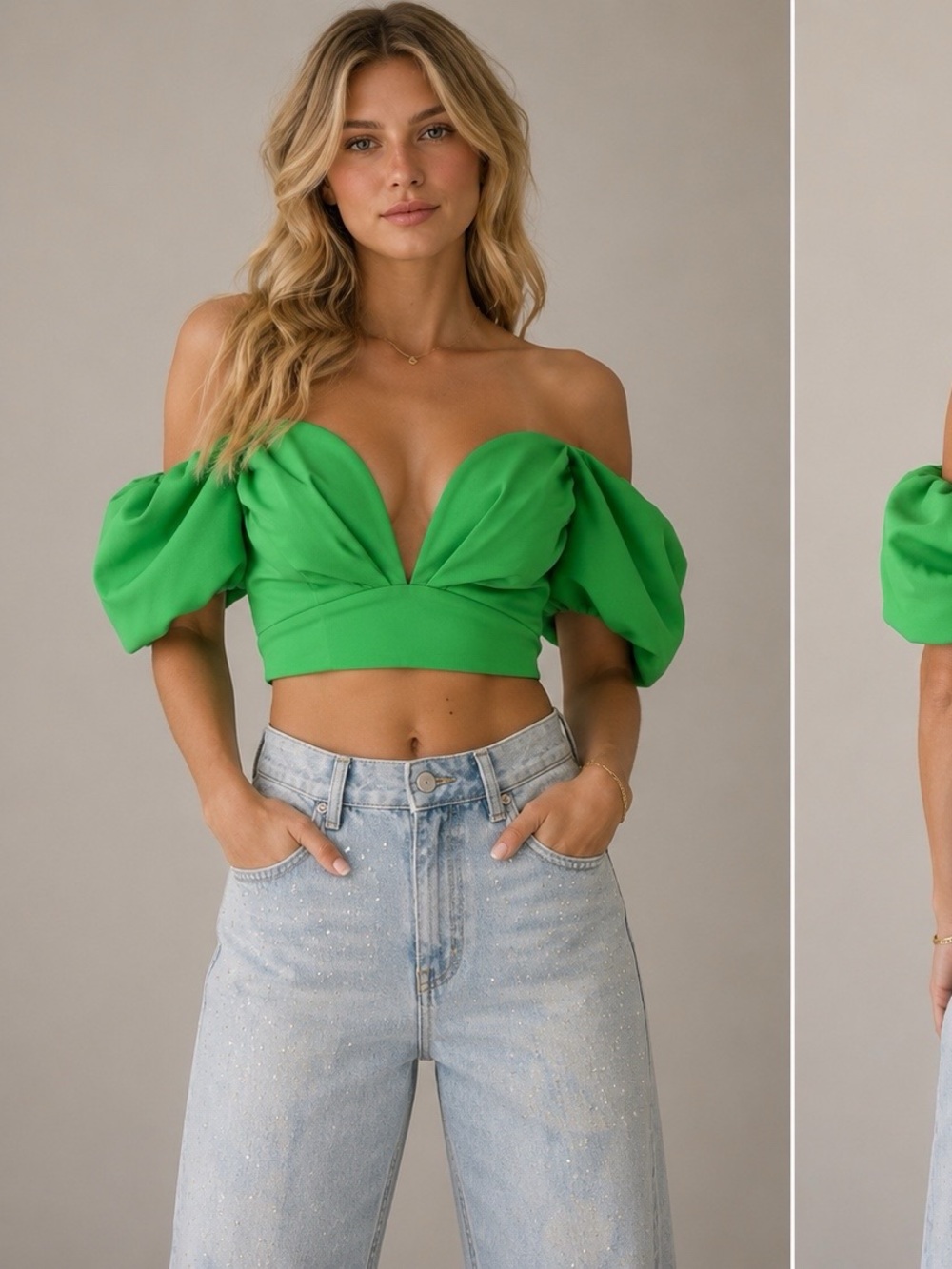 Glam Green Women's Top NWOT